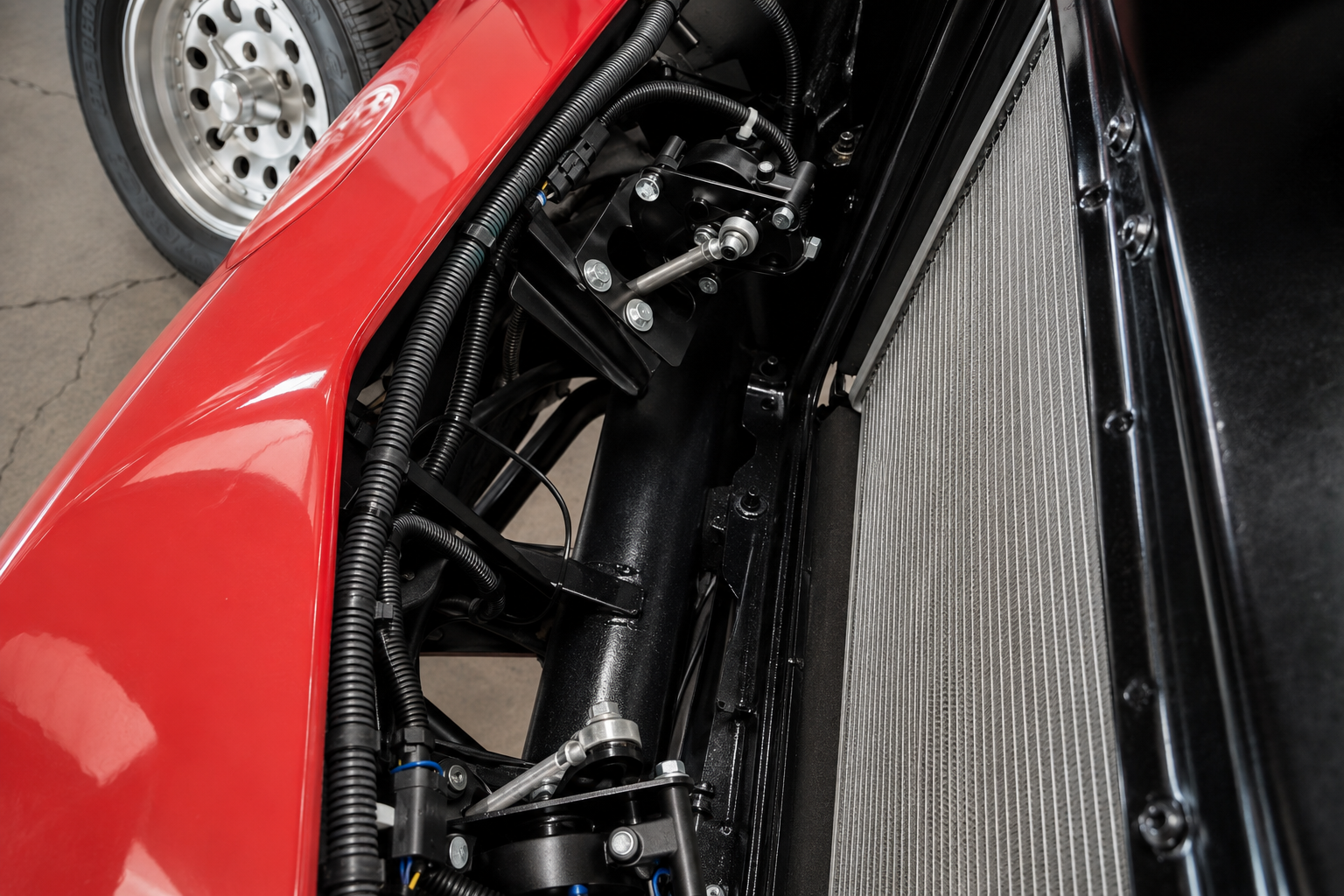 Electric headlight motor conversion installed in a C3 Corvette
