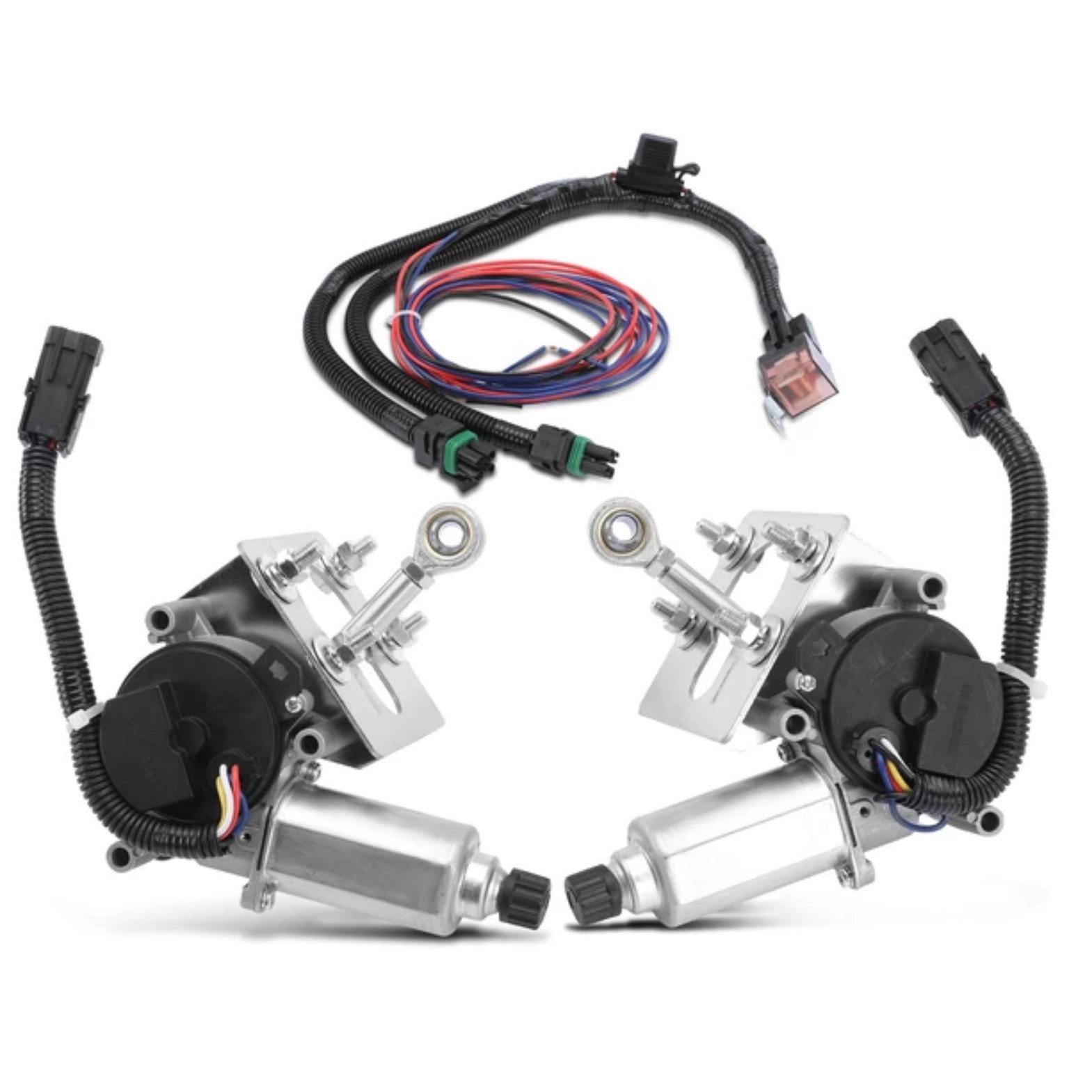C3 Corvette electric headlight conversion kit with two electric motor assemblies and wiring harness